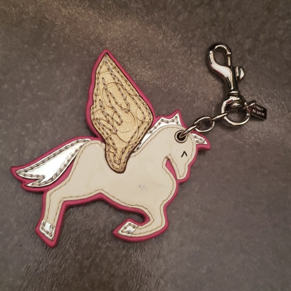Coach Leather Pegasus Unicorn Keychain FOB~ RARE - Picture 1 of 4